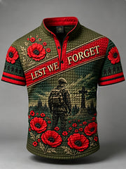 Men's Remembrance Day Lest We Forget Short-Sleeve Polo Shirt