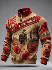 Men's Remembrance Day Lest We Forget  Zip-Up Hoodie