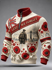 Men's Remembrance Day Lest We Forget  Zip-Up Hoodie