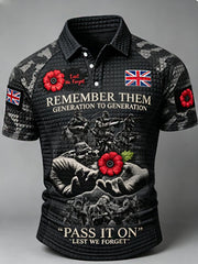 Men's Remembrance Day Lest We Forget  short sleeve shirt