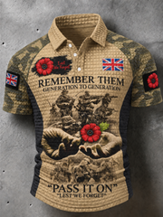 Men's Remembrance Day Lest We Forget  short sleeve shirt