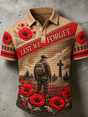 Men's Remembrance Day Lest We Forget  short sleeve shirt