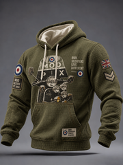 Men's Mods Culture UK Music Lover Printed Checkered Cotton Hoodie